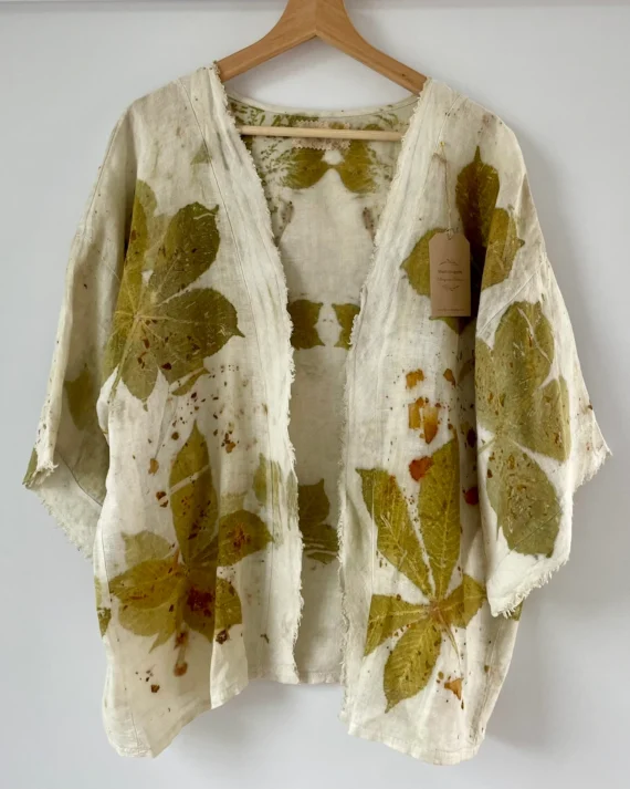 Kimono ecoprint lino
